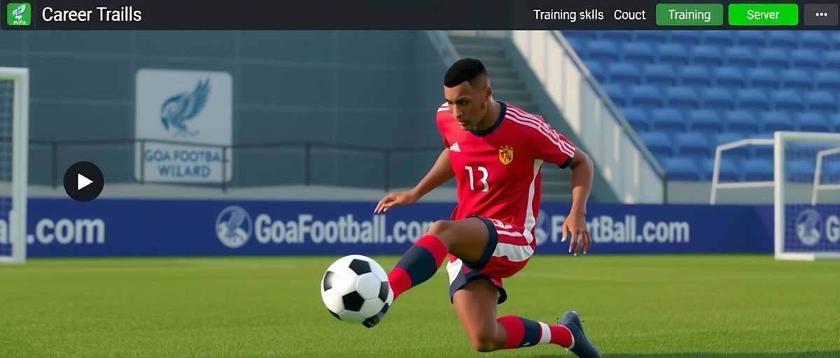 Goa Football Wizard - Career Mode Training Goa Football Wizard career mode training screen showing a player practicing dribbling skills